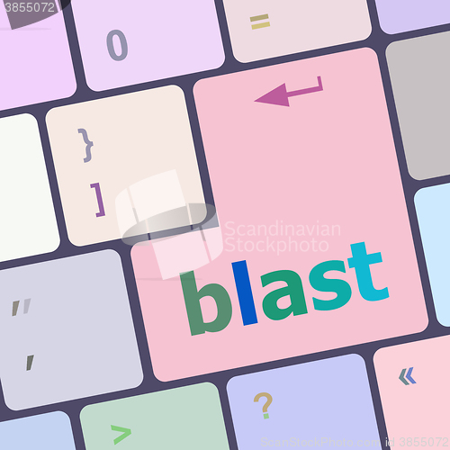 Image of blast button on computer pc keyboard key vector illustration