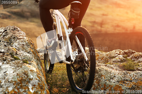 Image of Man cyclist riding the bicycle