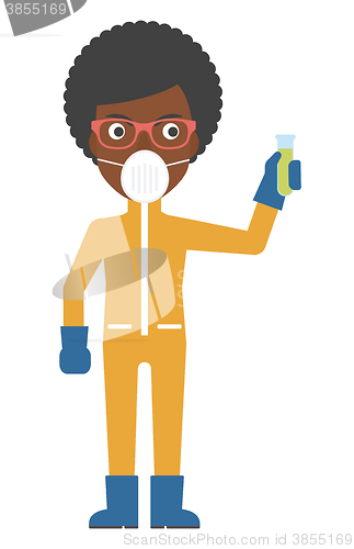 Image of Laboratory assistant with test tube.