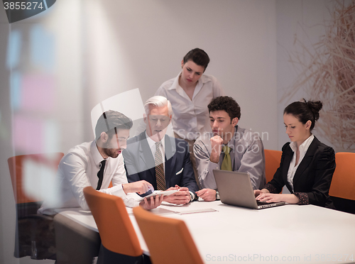 Image of business people group on meeting at modern startup office