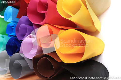 Image of color paper rolls 
