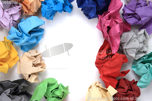 Image of crumpled color papers