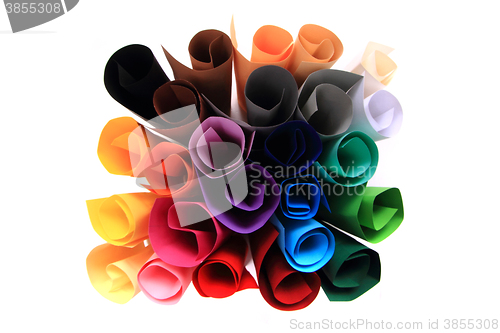 Image of color paper rolls 