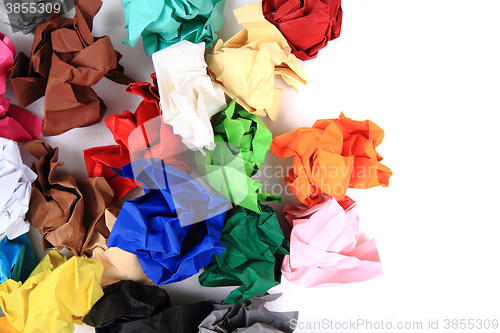 Image of crumpled color papers