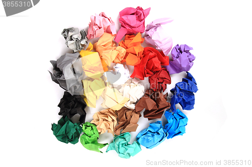 Image of crumpled color papers