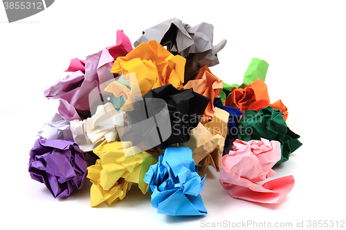 Image of crumpled color papers