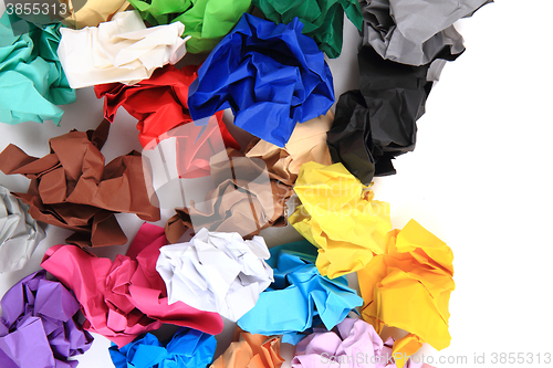 Image of crumpled color papers