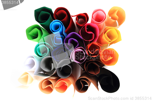 Image of color paper rolls 