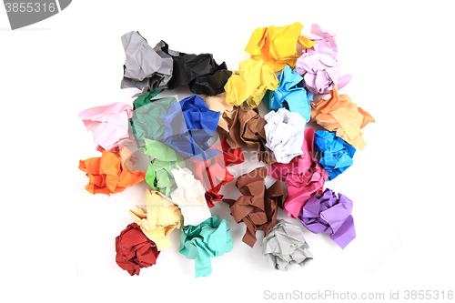 Image of crumpled color papers