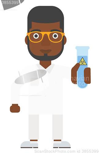 Image of Laboratory assistant with test tube.