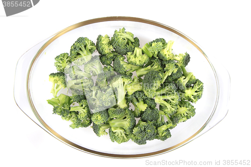Image of broccoli in glass bowl