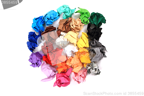 Image of crumpled color papers