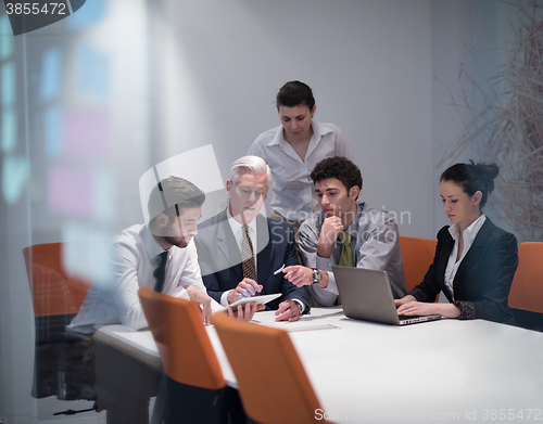 Image of business people group on meeting at modern startup office