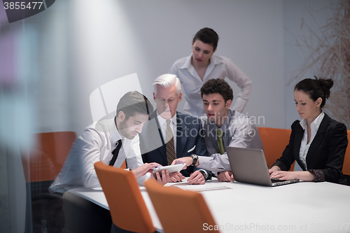 Image of business people group on meeting at modern startup office