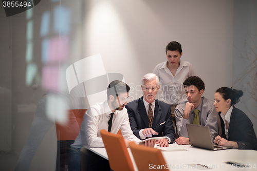 Image of business people group on meeting at modern startup office