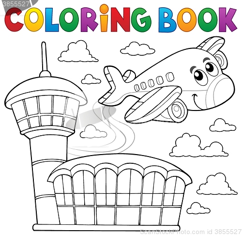 Image of Coloring book airplane theme 3