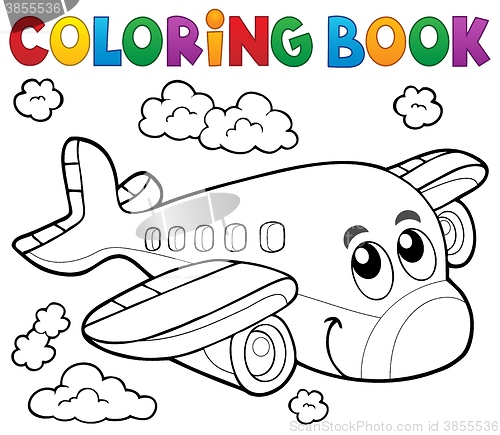Image of Coloring book airplane theme 2
