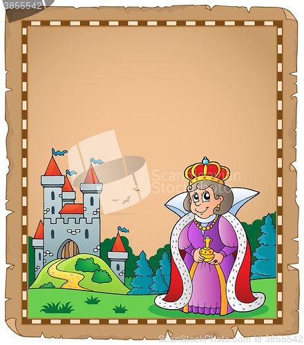 Image of Parchment with queen near castle 1