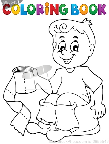 Image of Coloring book boy on potty