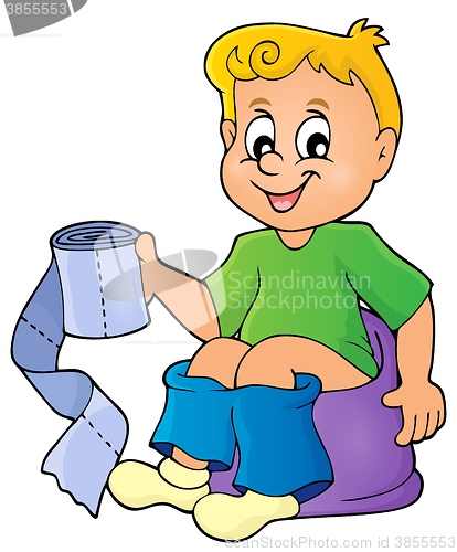 Image of Boy on potty theme image 1