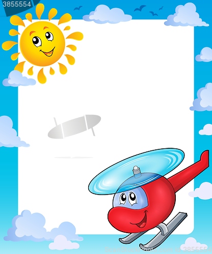 Image of Summer frame with sun and helicopter