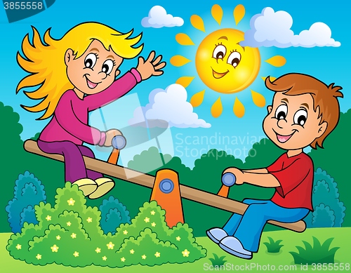 Image of Children on seesaw theme image 2