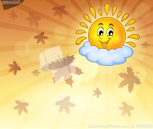 Image of Autumn sky with cheerful sun