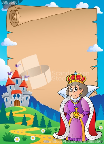 Image of Parchment with queen near castle 2