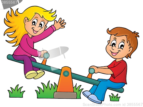 Image of Children on seesaw theme image 1