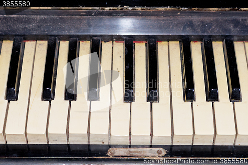 Image of old piano keys
