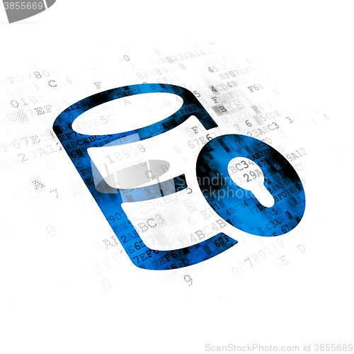 Image of Database concept: Database With Lock on Digital background
