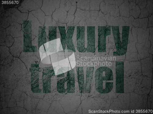 Image of Vacation concept: Luxury Travel on grunge wall background