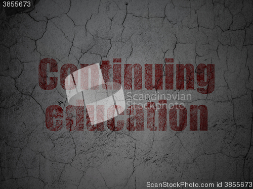 Image of Education concept: Continuing Education on grunge wall background