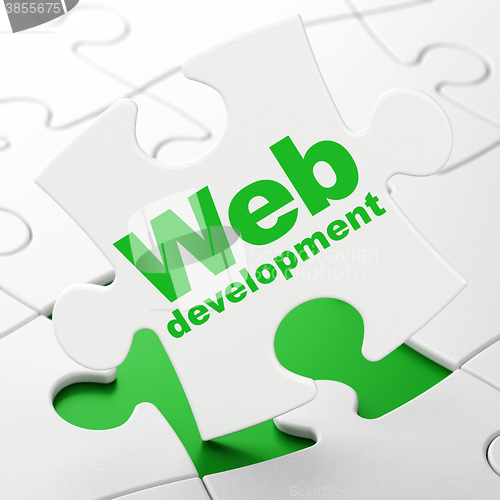 Image of Web development concept: Web Development on puzzle background