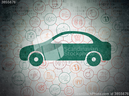 Image of Travel concept: Car on Digital Paper background