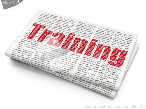 Image of Learning concept: Training on Newspaper background