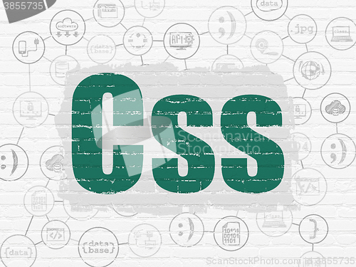 Image of Software concept: Css on wall background