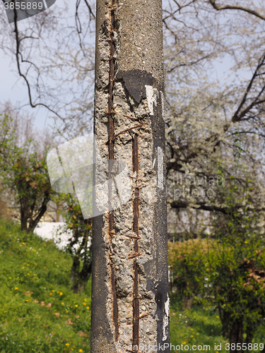 Image of Damaged concrete pole