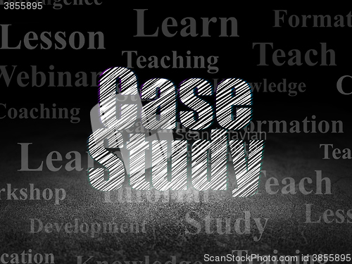 Image of Education concept: Case Study in grunge dark room