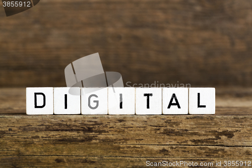 Image of The word digital written in cubes