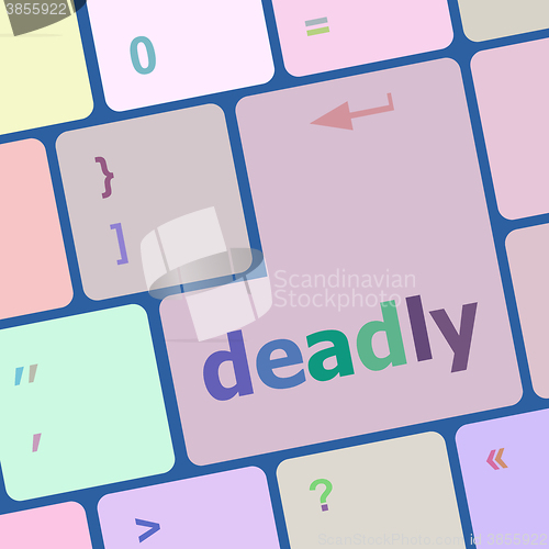 Image of social concept: computer keyboard with word deadly vector illustration