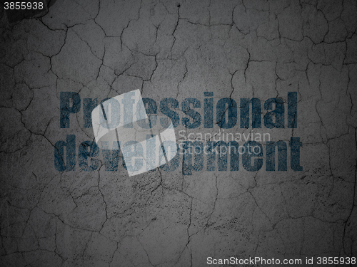 Image of Learning concept: Professional Development on grunge wall background