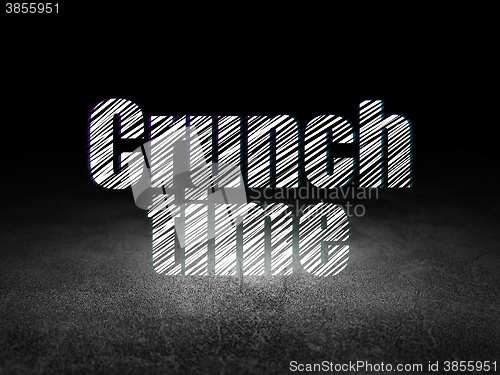Image of Finance concept: Crunch Time in grunge dark room