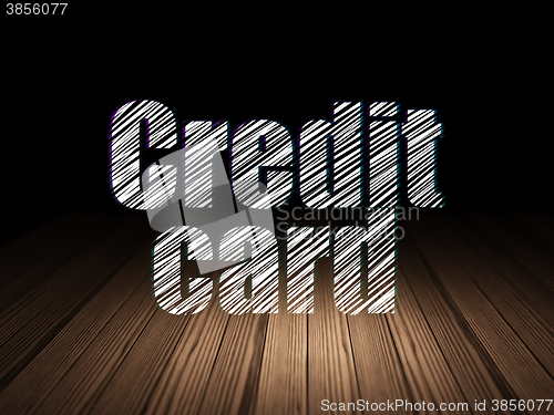Image of Money concept: Credit Card in grunge dark room