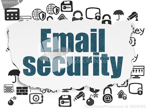 Image of Privacy concept: Email Security on Torn Paper background