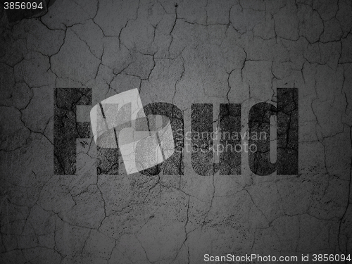 Image of Protection concept: Fraud on grunge wall background