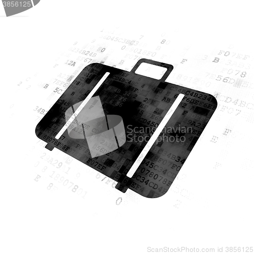 Image of Tourism concept: Bag on Digital background