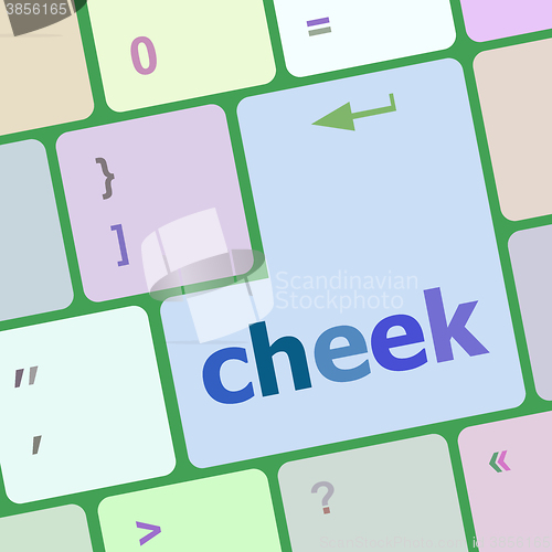 Image of cheek button on computer pc keyboard key vector illustration