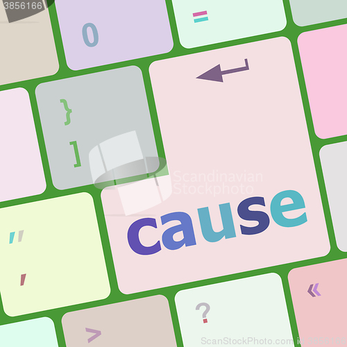 Image of cause key on computer keyboard button vector illustration