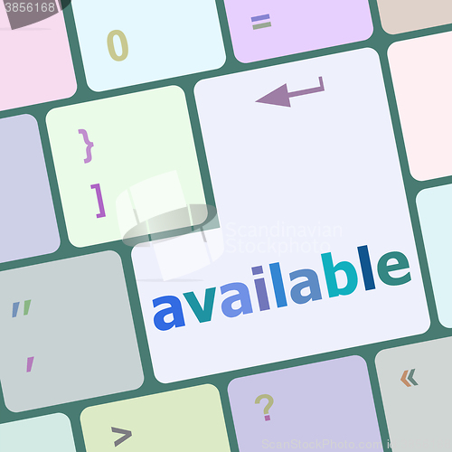 Image of available button on computer keyboard key vector illustration